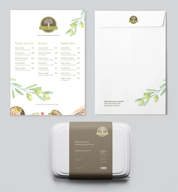 Olive Terrace Restaurant Branding Portfolio Trixmedia